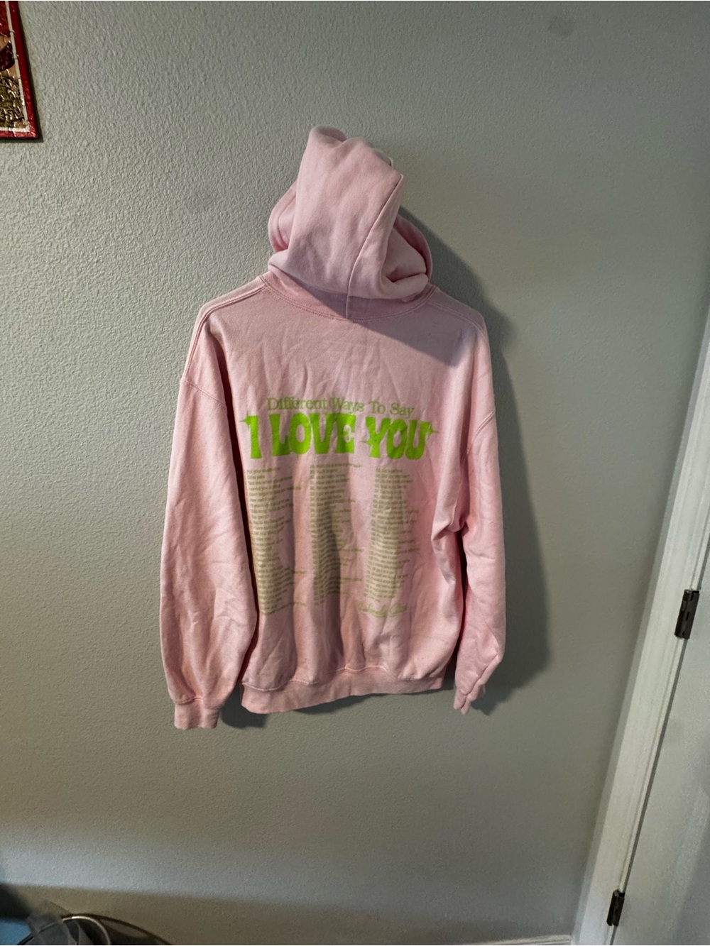 Lonely Ghost Pink Hooded Sweatshirt “Hey, Drive Safe” View 2